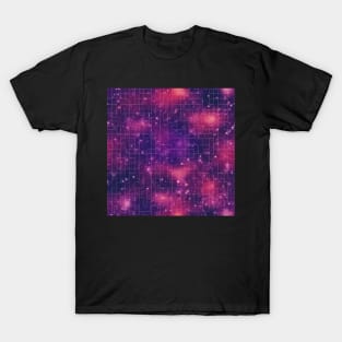 Violet Stars - Infinite Nebula Seamless Pattern T-Shirt